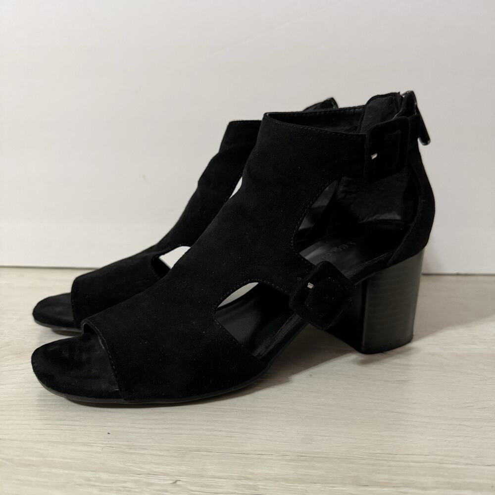 Indigo Rd Sandals Womens 7 M Mandi Ankle Strap Black Open Toe Buckle Block